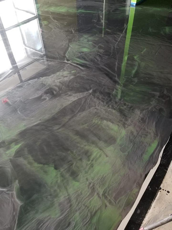 Commercial reflector with green highlights by CT Epoxy Flooring Company - Everything Epoxy Installation @epoxyflooringcontractorct - 3