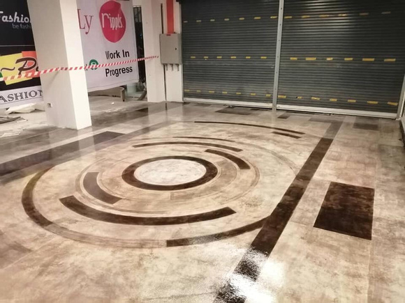 ICON shopping center stained installed by the Elite Crete Myanmar Team - 1