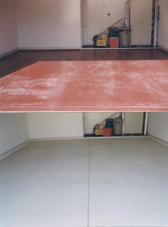 Concrete Restoration - before and after - garage floor