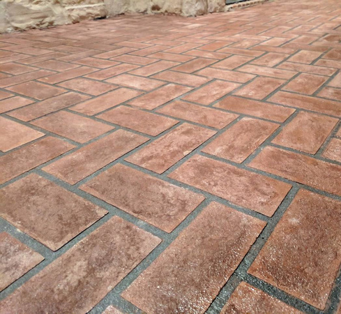 #53 herringbone pattern faux brick by Precision Concrete Artistry 2