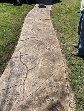 Patio stamped and carved flagstone texture-pave by Louisiana Concrete Design @LouisianaConcreteDesign - 4