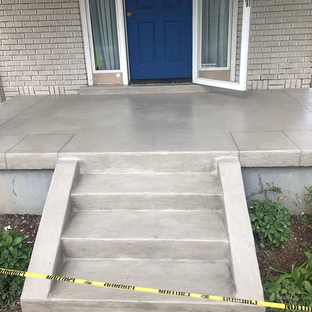 Porch and stairs thin-finish by Professional Concrete Coatings @professionalconcretecoatings - 2
