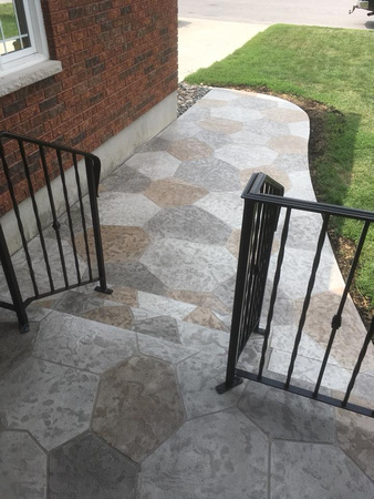 Front walkway stone by L-A Concrete Finishing - 5