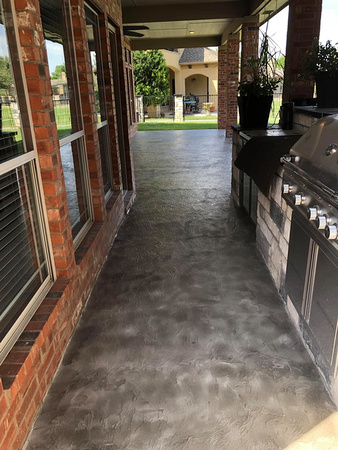 Patio with light gray and charcoal highlights by R&S Elite Crete Flooring Systems @RSEliteCreteFlooringSystems - 10