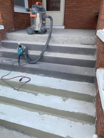 Stairs and sidewalk with brick border thin-finish by Resilience epoxy & arts @resilienceepoxy - 11