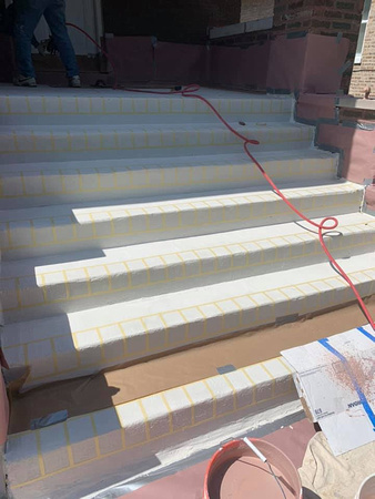Stairs with brick border thin-finish by Resilience epoxy & arts @resilienceepoxy - 11