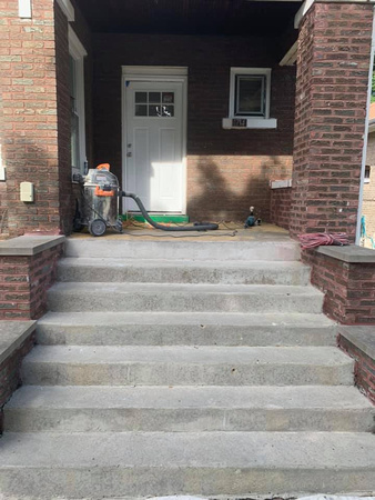 Stairs with brick border thin-finish by Resilience epoxy & arts @resilienceepoxy - 13
