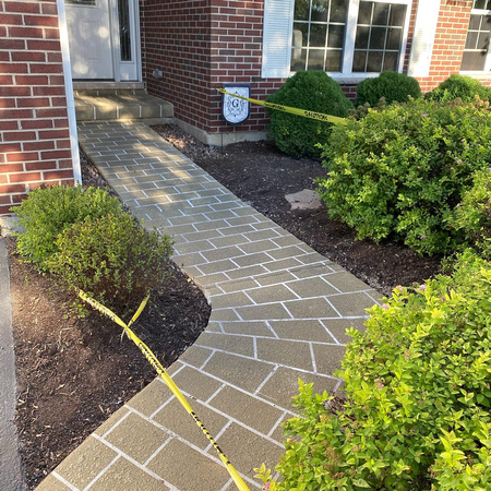 Front entry and sidewalk by Leo Flooring Systems @leofloorings - 3