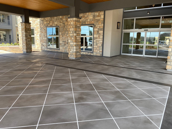 Larkspur Community in Pearland, TX exterior commons area thin-finish by Texas Concrete Design - 1
