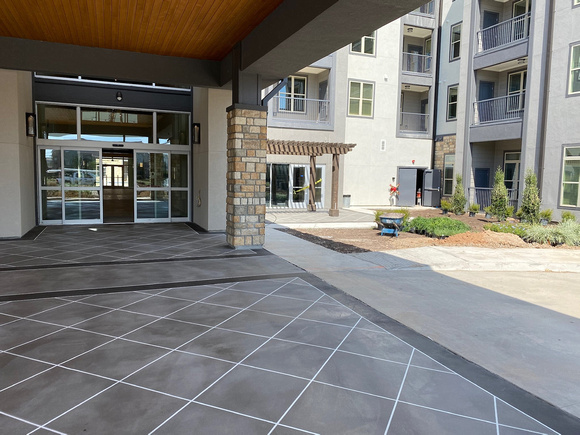 Larkspur Community in Pearland, TX exterior commons area thin-finish by Texas Concrete Design - 2