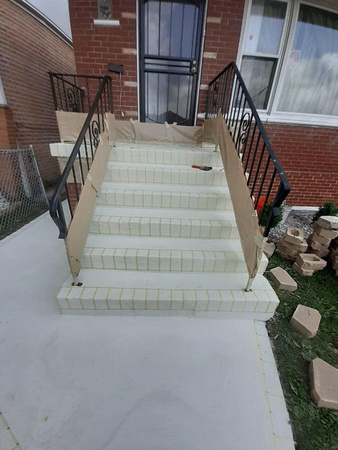 Stairs and walkway with brick border by Resilience epoxy & arts @resilienceepoxy - 6