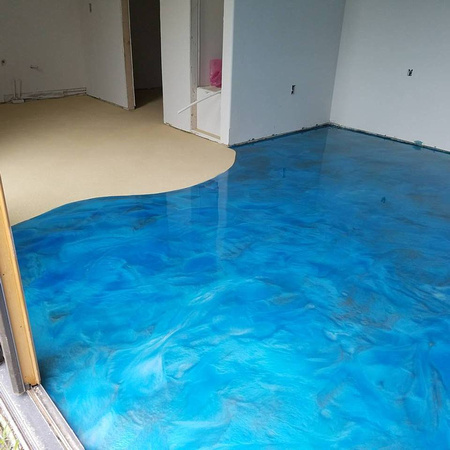 HOP water sky blue and rialto reflector by Limitless Innovations Decorative Concrete @LimitlessConcreteDesigns - 4
