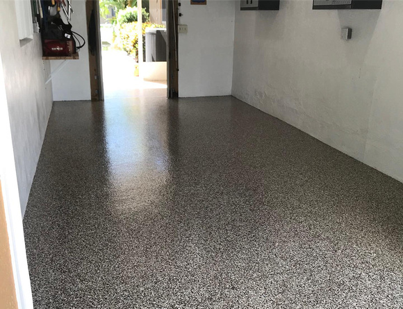 GP flake with polyaspartic topcoat in North Hutchinson Island, FL by Superior Floor Coatings, LLC @Superiorfloorcoatings - 2