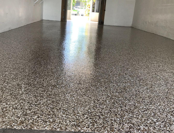 GP flake with polyaspartic topcoat in North Hutchinson Island, FL by Superior Floor Coatings, LLC @Superiorfloorcoatings - 4