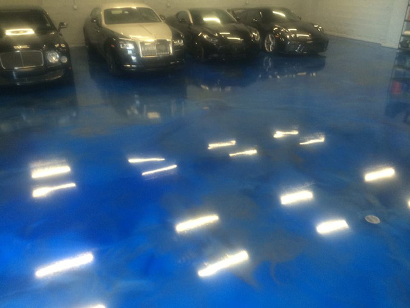 GP showroom blue reflector by Modern Concrete LLC