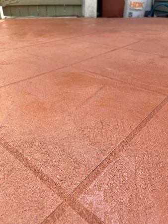Patio Overlay that looks like Terra Cotta tile by Kevin C Durant with TexCoat Decorative Concrete 4