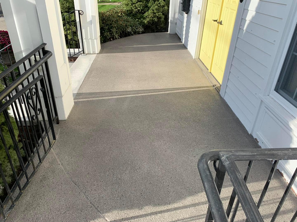 Commercial Sidewalk and steps overlay with pcc oxford gray Liquid Stone Finishes, LLC 6