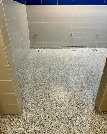 Commercial restrooms HERMETIC™ Flake by Grip-Tech Floor Coatings 1