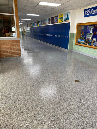 HERMETIC™ Flake installed at Montgomery County High School (Missouri) by Extreme Floor Coatings, LLC 1