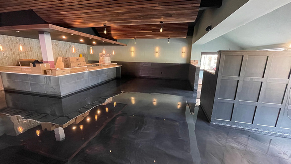 For Kawaii Tori Sushi, a HERMETIC™ Flake was installed in the kitchen and a REFLECTOR™ Enhancer Floor was installed for the dining area by DCE Flooring LLC 6