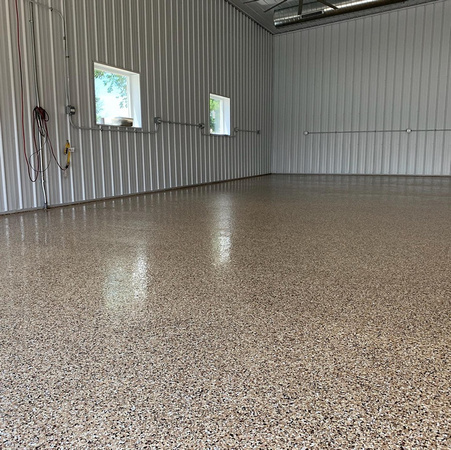 Commercial garage flake by M&F Custom Epoxy And Coatings - 1