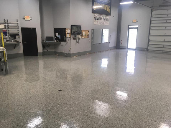 Commercial garage flake by R&R Services Of The Lowcountry: Epoxy Non slippery Floors @epoxyconcretedesign - 2
