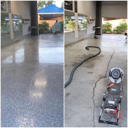 Commercial garage flake by R&R Services Of The Lowcountry: Epoxy Non slippery Floors @epoxyconcretedesign - 6