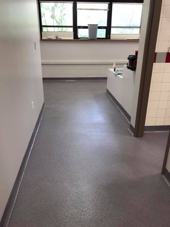 #54 Claude Brown Elementary school nurse station and ADA bathroom quartz with cove by Extreme Floor Coatings, LLC - 1