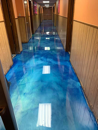 Fountain of Life Christian Center hallways blue reflector by Trinity Surface Solutions LLC - Floor Safety and Coatings - 1