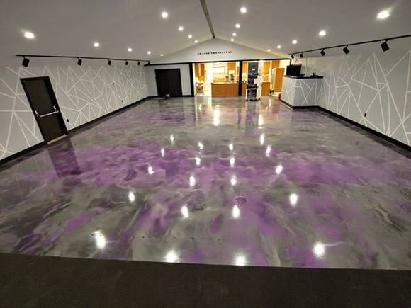 Haskell First Assembly of God Church in OK, purple reflector by Accurate Concrete Coatings @accuratecoatings - 4