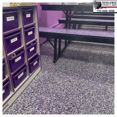 The Einstein Academy in Elgin, IL flake by Resilience epoxy & arts @resilienceepoxy - 3