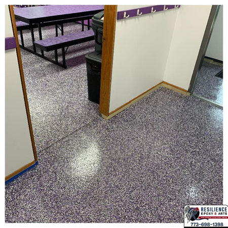 The Einstein Academy in Elgin, IL flake by Resilience epoxy & arts @resilienceepoxy - 4