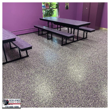 The Einstein Academy in Elgin, IL flake by Resilience epoxy & arts @resilienceepoxy - 6