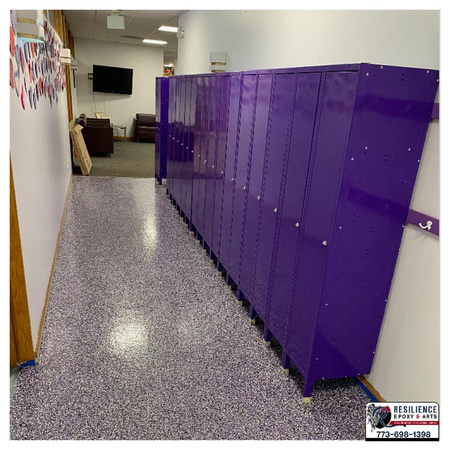 The Einstein Academy in Elgin, IL flake by Resilience epoxy & arts @resilienceepoxy - 8
