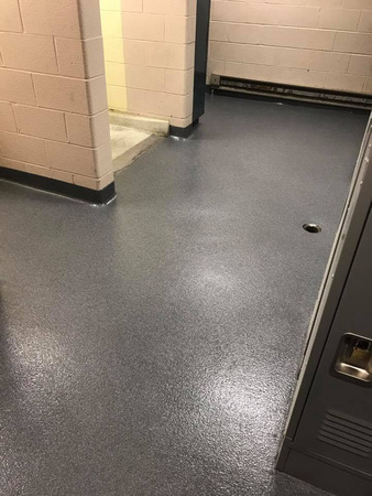 #11 Locker room Had to use Tnemec's high content moisture primer but used PT-1 throughout by Extreme Floor Coatings, LLC - 14