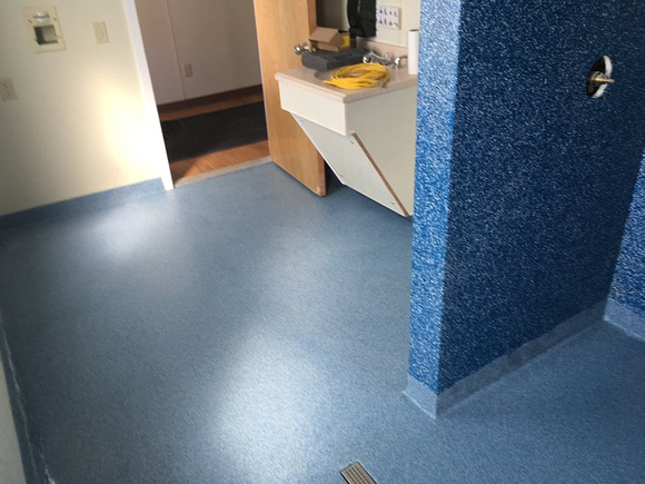 #26 Rehab Center bathroom combo quartz floor flake wall both sealed with arma-ment by St.Pierre Surface Refinishing, Inc. - 4