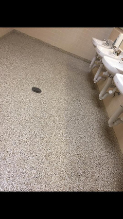 #43 Bathroom at University of Montevallo flake by Hopkins Flooring LLC - 1