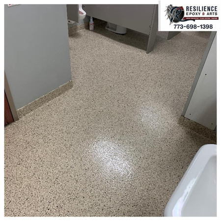 Frito-Lay in Indiana bathroom flake by Resilience epoxy & arts @resilienceepoxy - 2