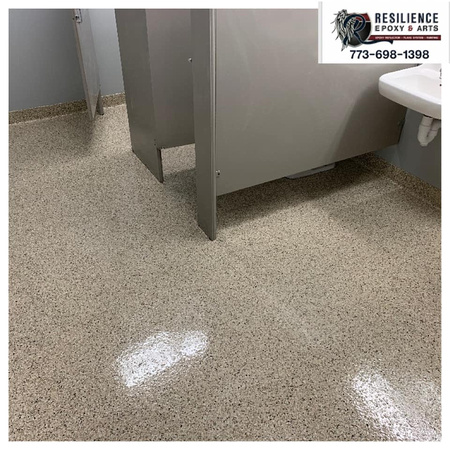 Frito-Lay in Indiana bathroom flake by Resilience epoxy & arts @resilienceepoxy - 4