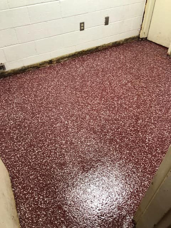 Goldsby Meats bathroom red flake by High Performance Coatings of the Midwest @highperformancecoatingsofthemidwest - 3