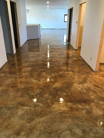 #20 Keg Creek Brewing Company micro-finish light brown with red highlights by Titan Concrete Restoration - 1
