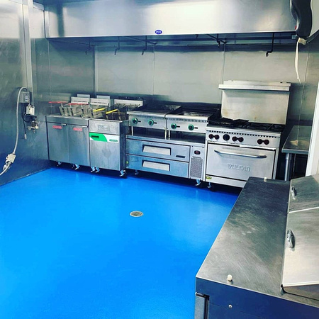 Commercial kitchen stout blue by Bay Area Residential & Commercial Services LLC @BayAreaEpoxy - 1