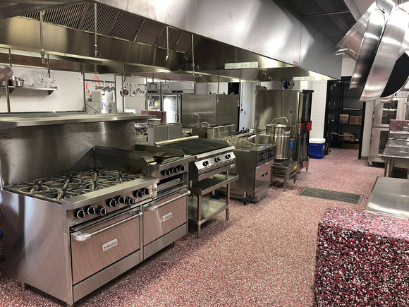 Culinary school kitchen red flake wall by All Phase CPI Inc. @AllPhaseCPI.com.EliteCrete - 4