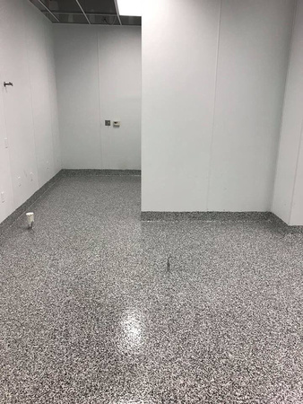 Commercial kitchen at 3 Natives Palm City flake by Superior Floor Coatings, LLC - 1