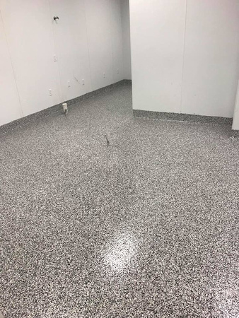 Commercial kitchen at 3 Natives Palm City flake by Superior Floor Coatings, LLC - 2