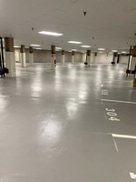 30k sf parking garage HERMETIC™ Stout, moisture barrier ul7, base with full sand broadcast PT4 Uretane top coat by Boston Concrete Artisans 2