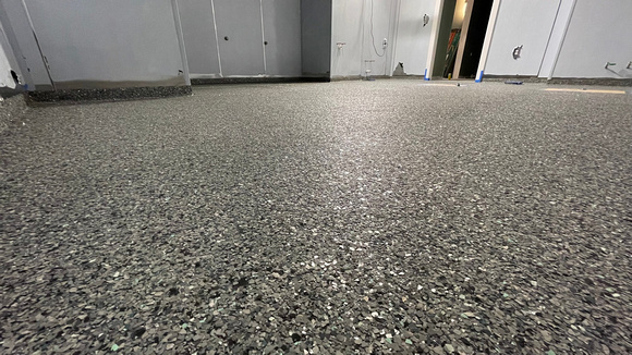For Kawaii Tori Sushi, a HERMETIC™ Flake was installed in the kitchen and a REFLECTOR™ Enhancer Floor was installed for the dining area by DCE Flooring LLC 7