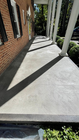 Custom Decorative Concrete Overlay installed around the exterior of this house by DCE Flooring LLC 7