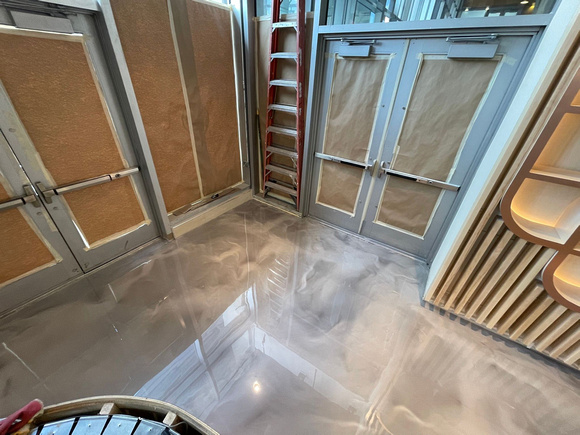 The OCF Coffee House needed two specialized epoxy floors - REFLECTOR™ for main area and HERMETIC™ Flake for kitchen installed by DCE Flooring LLC 23