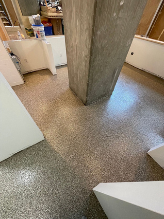 The OCF Coffee House needed two specialized epoxy floors - REFLECTOR™ for main area and HERMETIC™ Flake for kitchen installed by DCE Flooring LLC 10